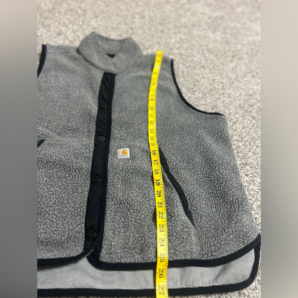 Carhartt Women's Vest XXL (20) Relaxed Fit Sherpa Fleece Snap Front Gray Black - Picture 10 of 12